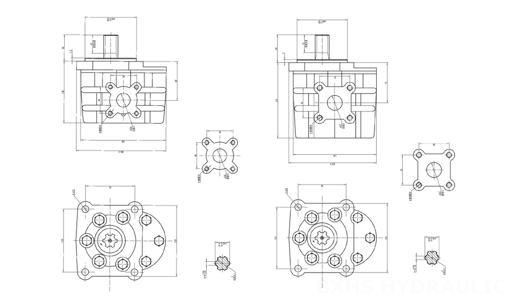 NSH-10 10 cm³/varv Hydraulisk kugghjulspump drawing image