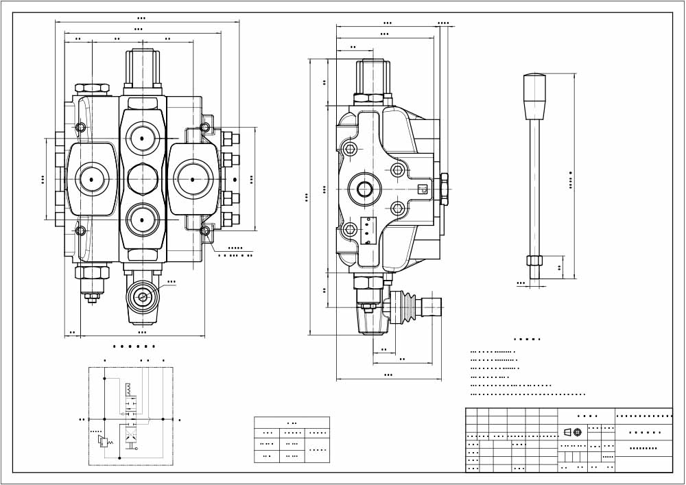 SD25 Manuell 1 spole Sektionsstyrvventil drawing image