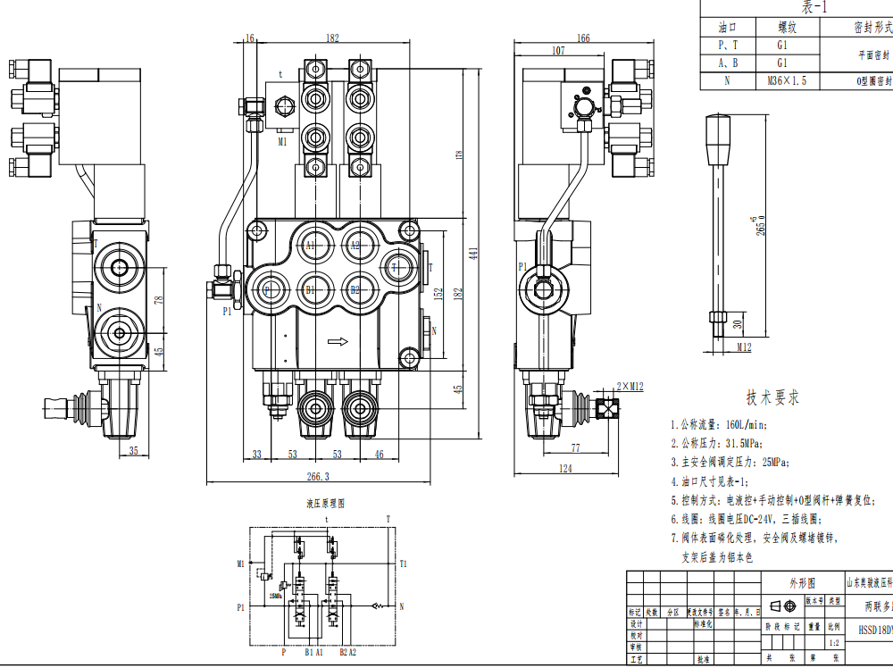 SD18 Elektrisk 2 spolar Monoblockriktningsventil drawing image
