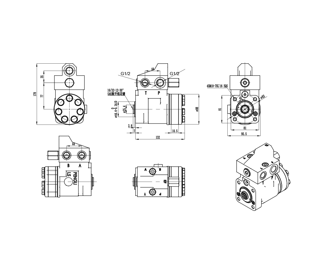 101S-5T-50-PV40 50 ml/varv 5 L/min Styrenhet drawing image