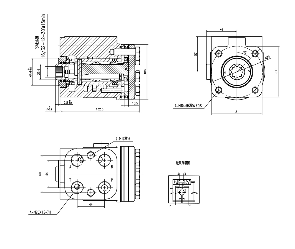 BZZ1-E80AS 80 ml/varv 6 L/min Styrenhet drawing image