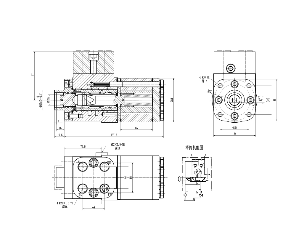 BZZ5-E500C 500 ml/varv 38 L/min Styrenhet drawing image