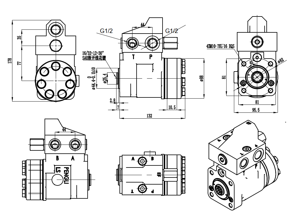 101S-5T-100-PV80 100 ml/varv 10 L/min Styrenhet drawing image