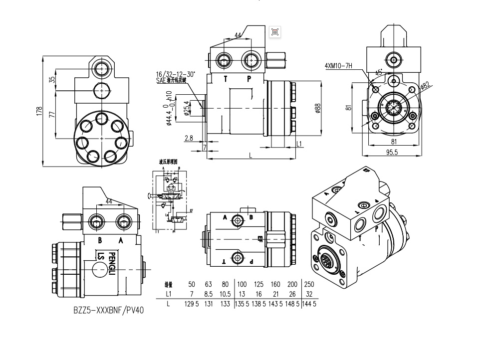 101S-5T-50-PV40 50 ml/varv 5 L/min Styrenhet drawing image