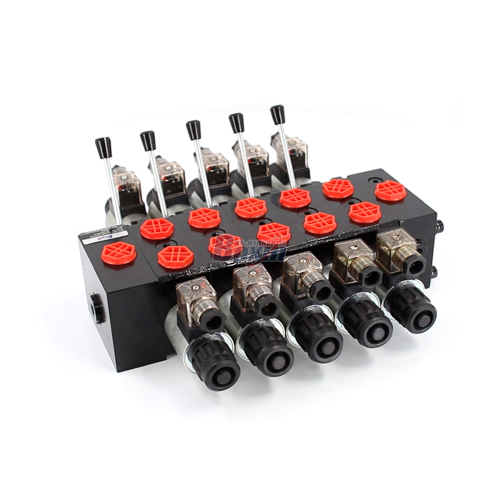 DCV58 Solenoid och manuell 5 ventilsektioner Sektionsstyrvventil image