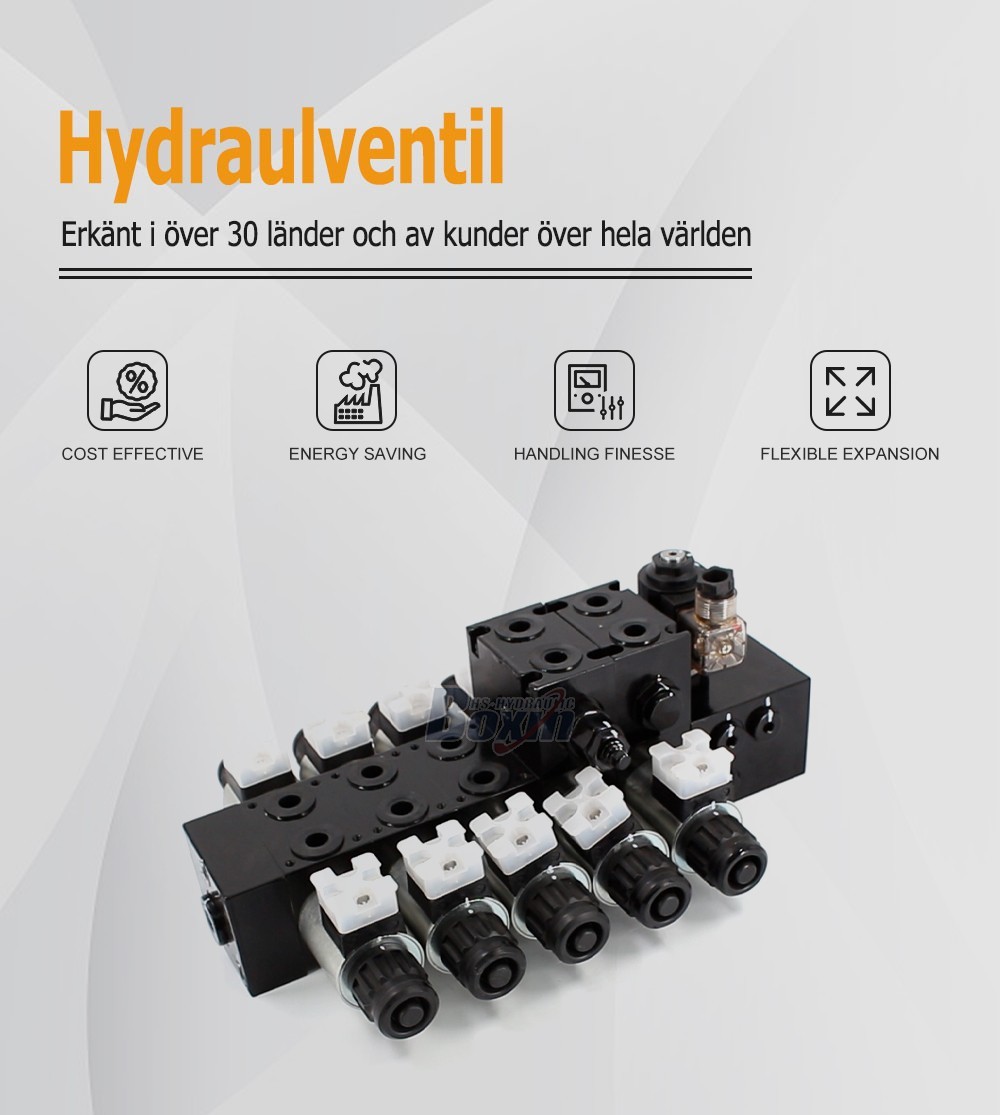 Large Scale Production DCV56-H Solenoid 5 Spool Sectional Control Valves