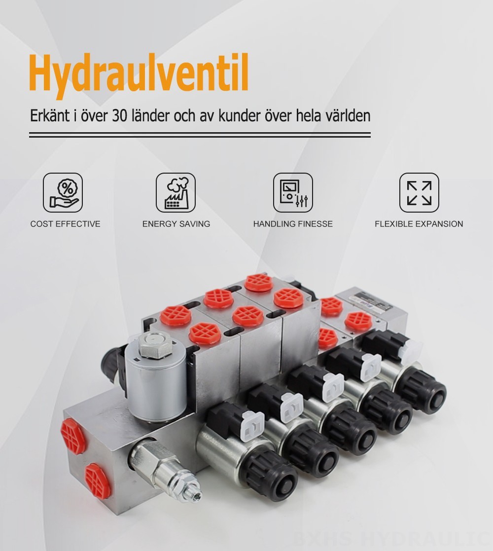 DCV56 Elektroproportionell 5 spolar Sektionsstyrvventil
