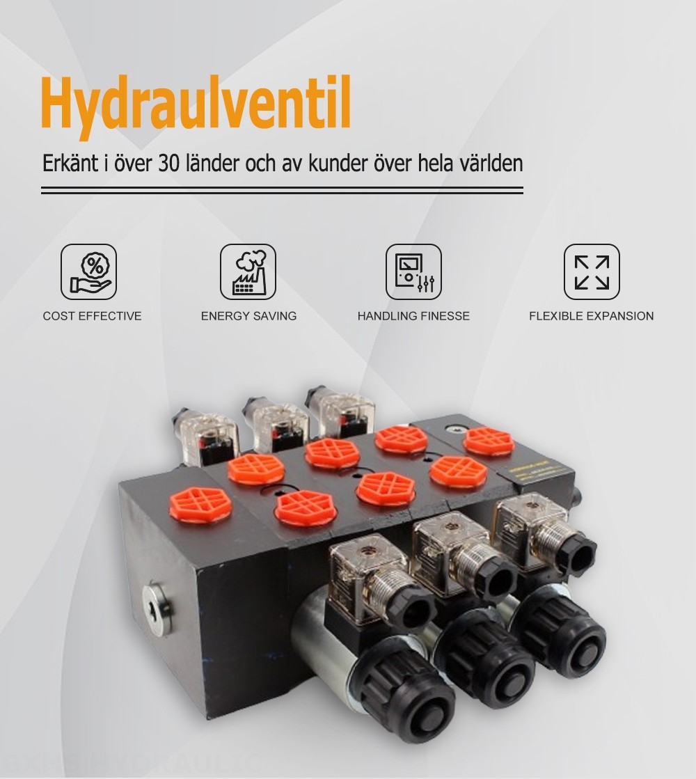 DCV58 Solenoid 3 spolar Sektionsstyrvventil