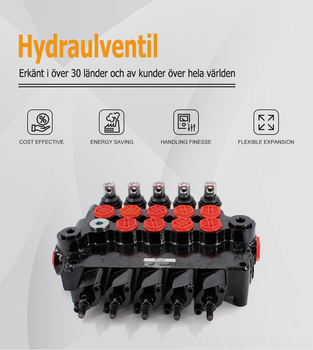 P80AZ Hydraulisk och manuell 5 spolar Utväxlingskontrollventil